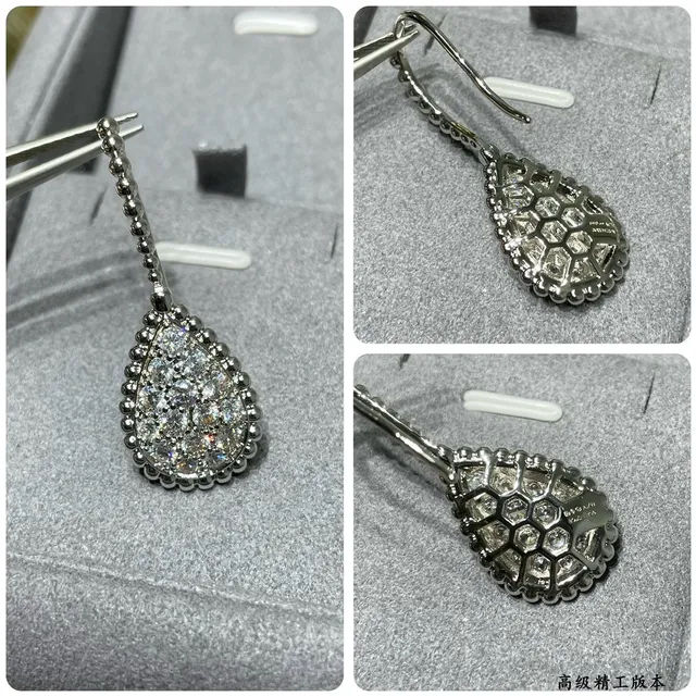 Pavé-Set Teardrop Crystal Dangling Earrings 5