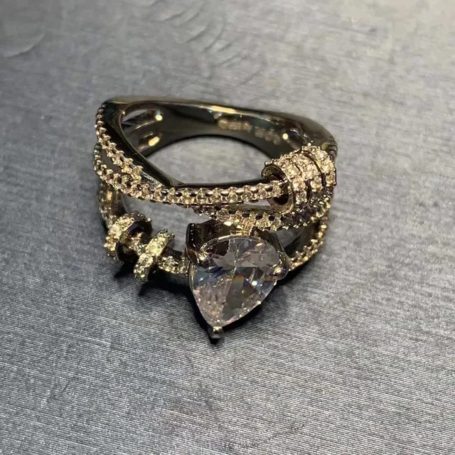 Pear-Cut Pavé Knot Motif Ring 5