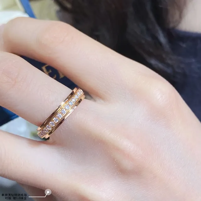 Piaget Possession Gold Silver Rotating Double-Band Pavé Diamond Ring 9