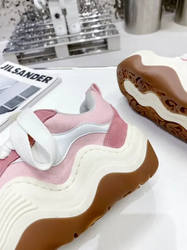 Pink and White Chunky Platform Sneaker 4