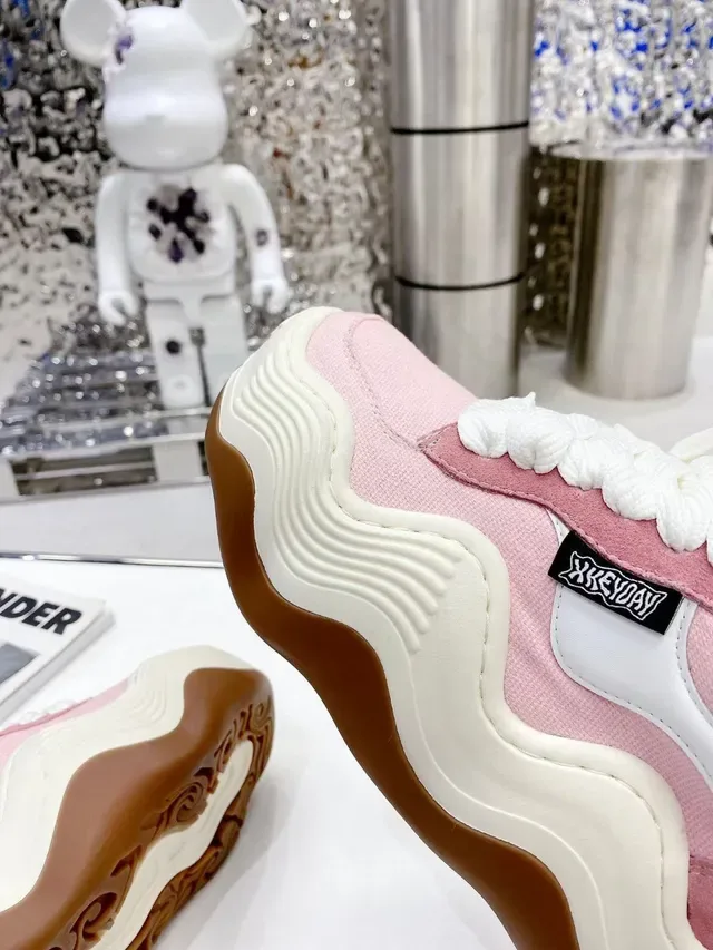 Pink and White Chunky Platform Sneaker 5