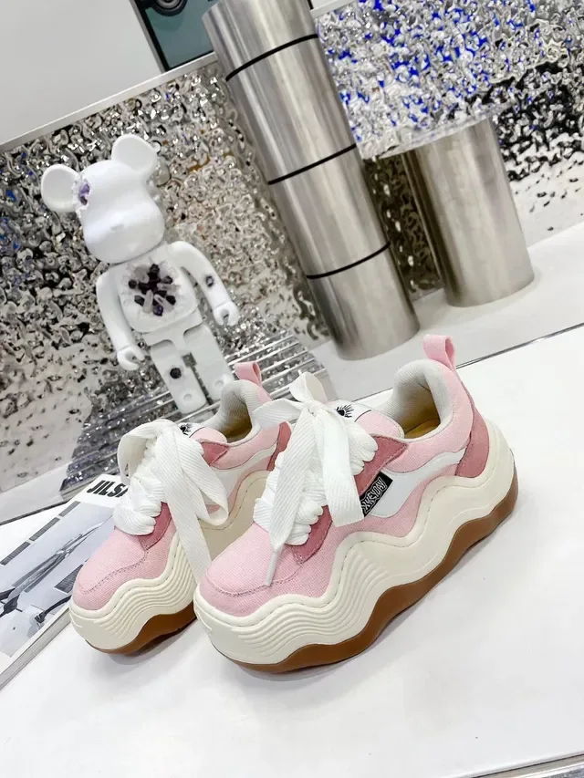 Pink and White Chunky Platform Sneaker 6