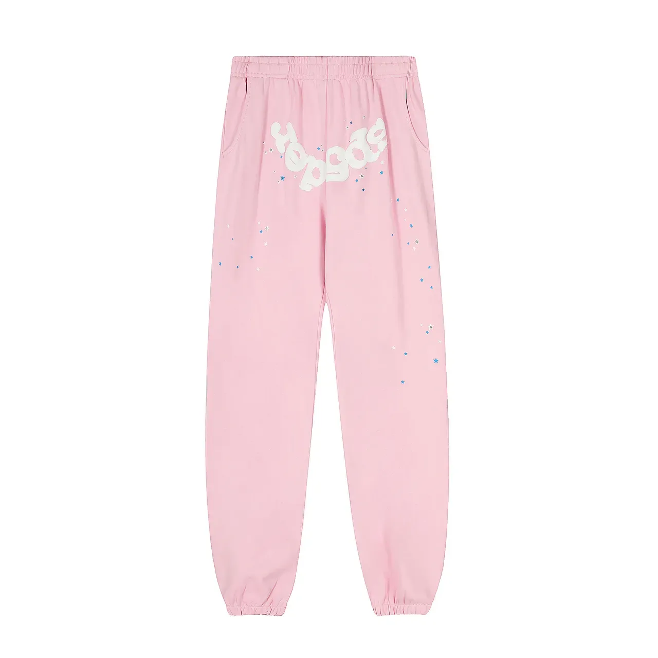 Pink Blue Graphic-Print Oversized Hoodie Tracksuit 4