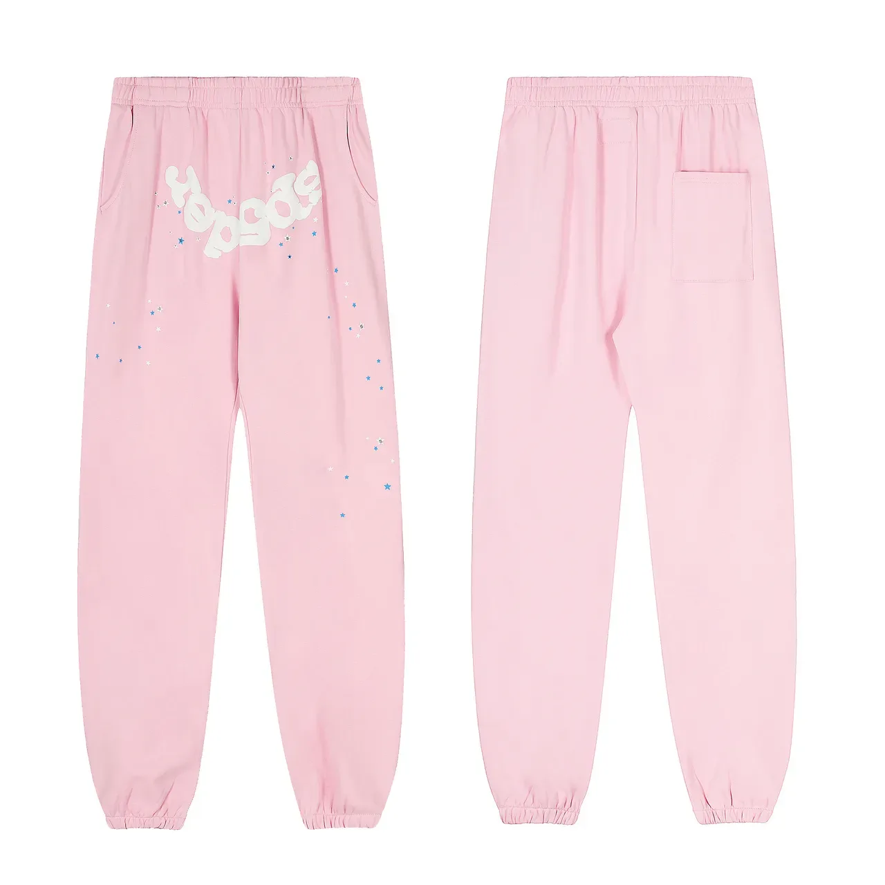 Pink Blue Graphic-Print Oversized Hoodie Tracksuit 7
