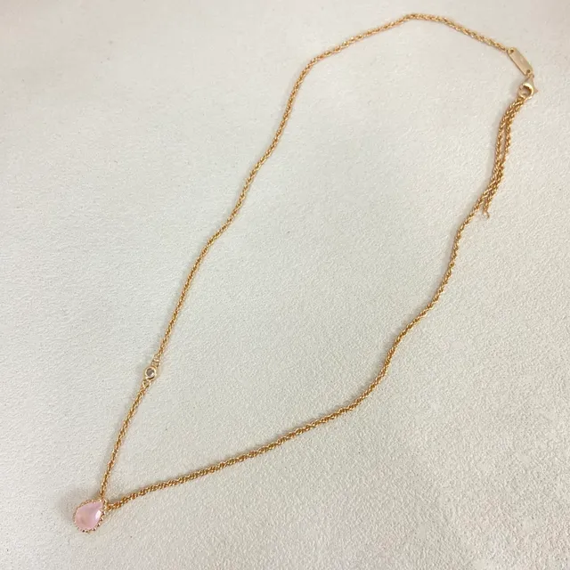 Collier chaîne en corde or rose avec pierre en forme de larme 5