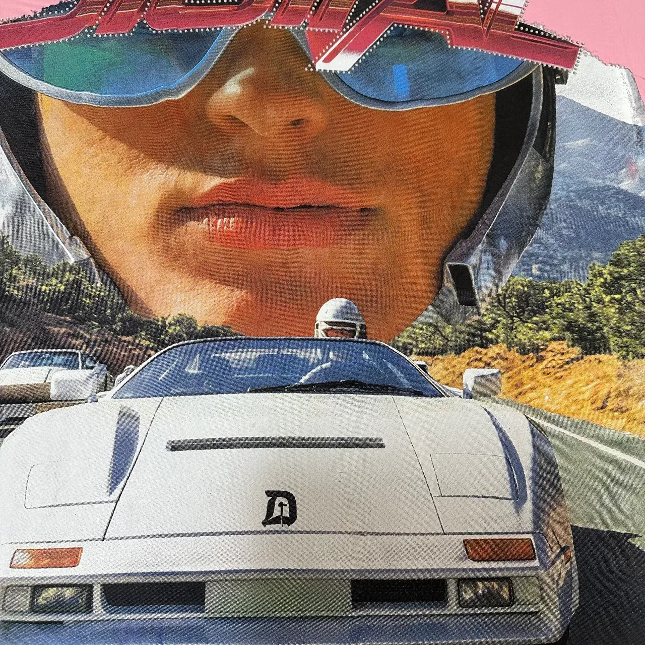 Pink Graphic-Print Racer-Inspired T-Shirt 3