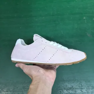 Pink White Suede Upper Gum Rubber Sole Lifestyle Sneakers