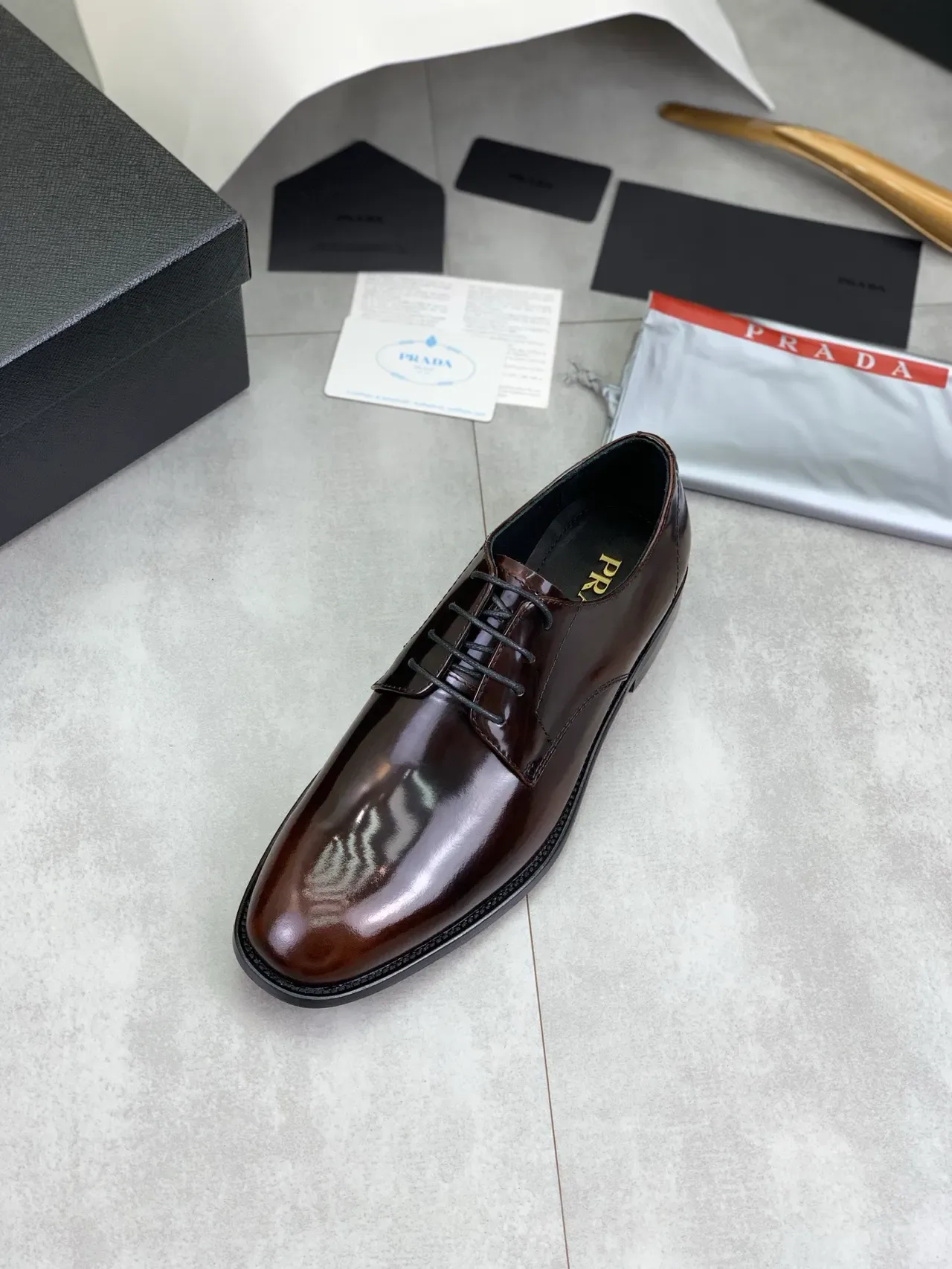 Polished Brown Cap Toe Oxford Shoes 4