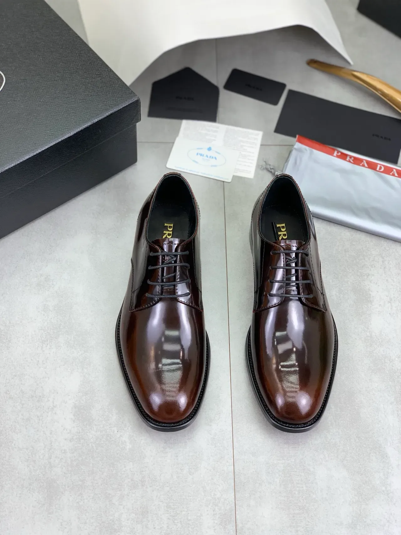 Polished Brown Cap Toe Oxford Shoes 5