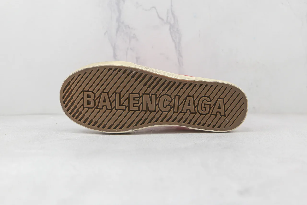 Red Beige Lace-Up Slip-On Upper Canvas Shoes 8