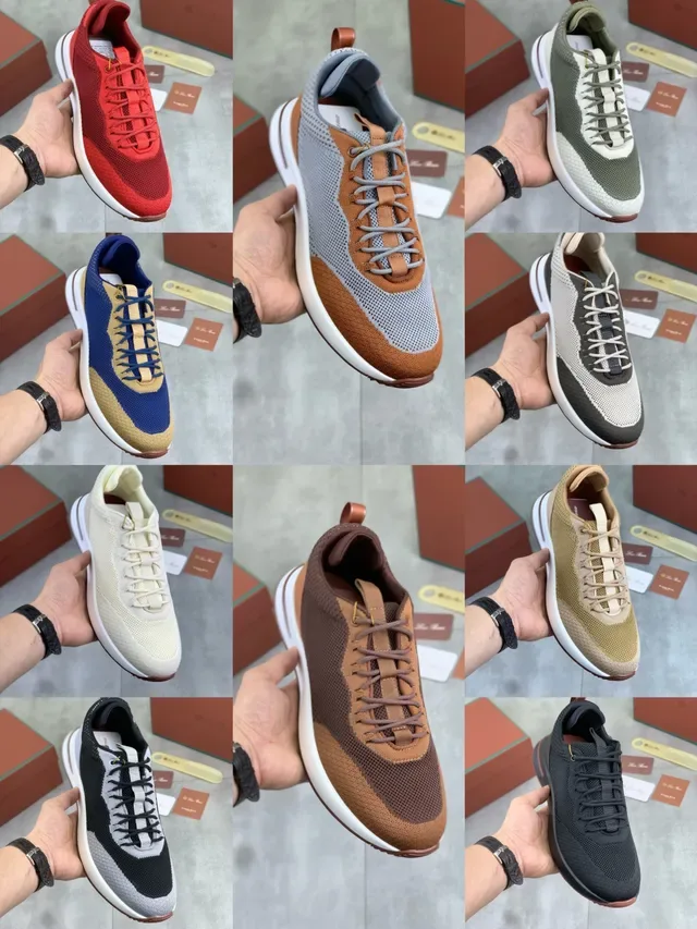 Red White Knit Upper Tonal Gradient Sneakers 2