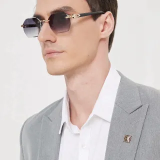 Rimless Geometric Gradient Lens Sunglasses
