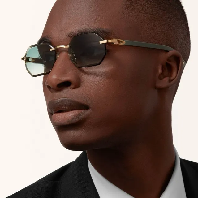 Rimless Geometric Gradient Lens Sunglasses 3