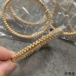 Pulseira de Corrente Texturizada com Clavos Spike em Ouro Rosa