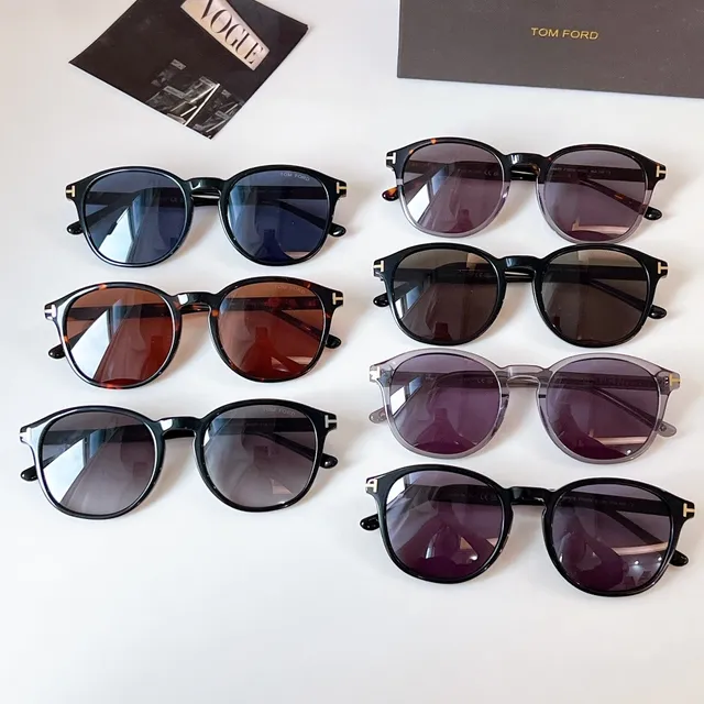 Round Acetate Frame Gradient Lens Sunglasses 9