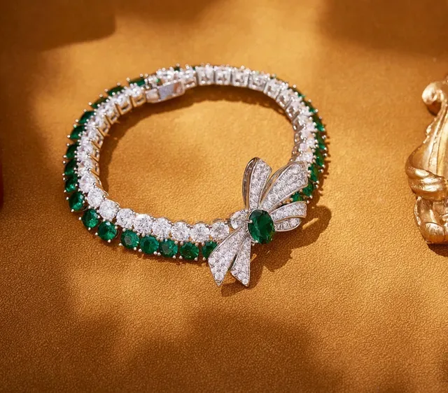 Ruby and Diamond Bow-Motif Gem-Set Bracelet 2