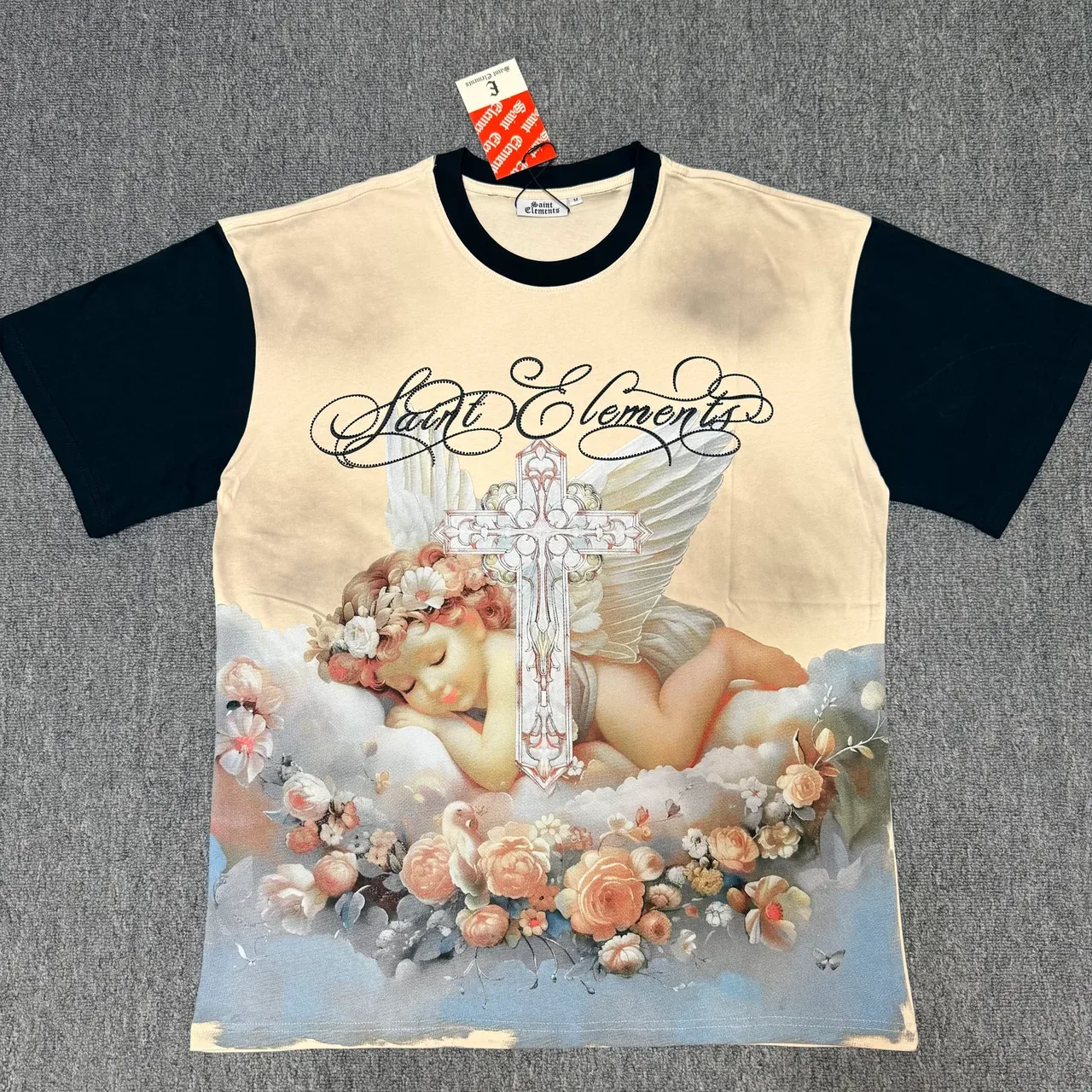 Saint Elements Ringer-Style Angel Print T-Shirt 2