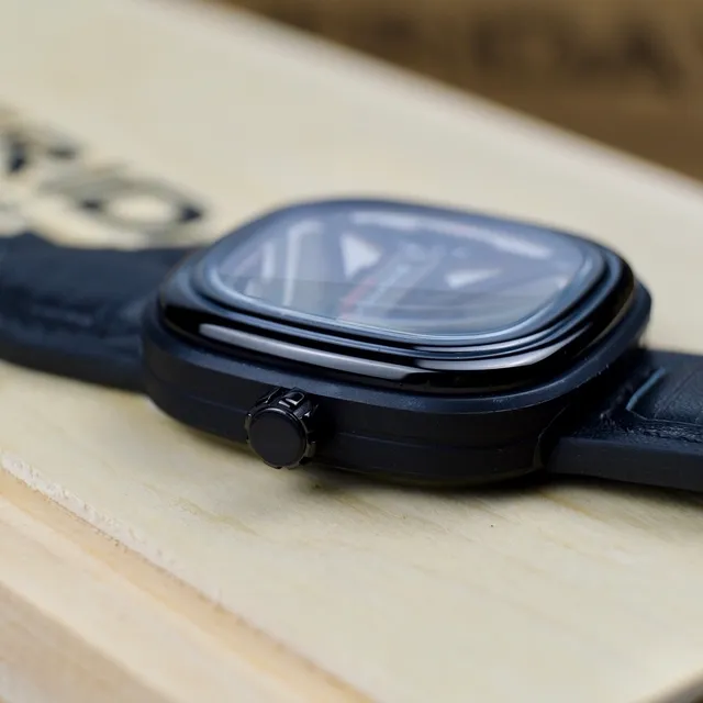 SEVENFRIDAY P1 Series Preto Prateado Aberto Esqueleto Industrial Geométrico Relógio Mecânico 5