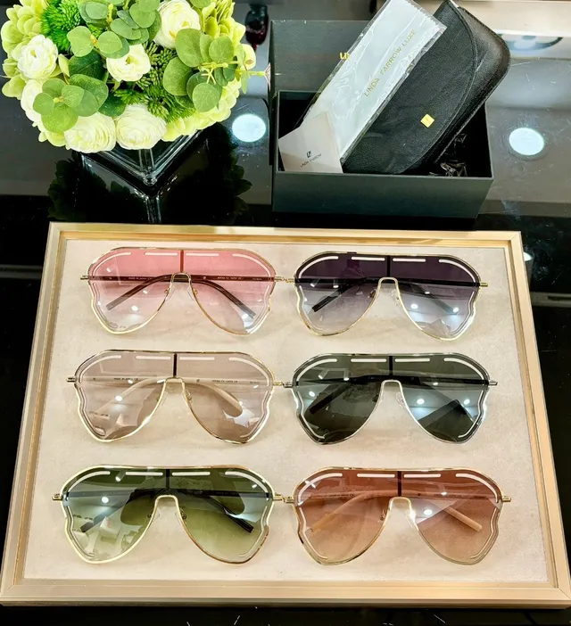 Shield-Style Metal-Trimmed Black and Silver Sunglasses 4