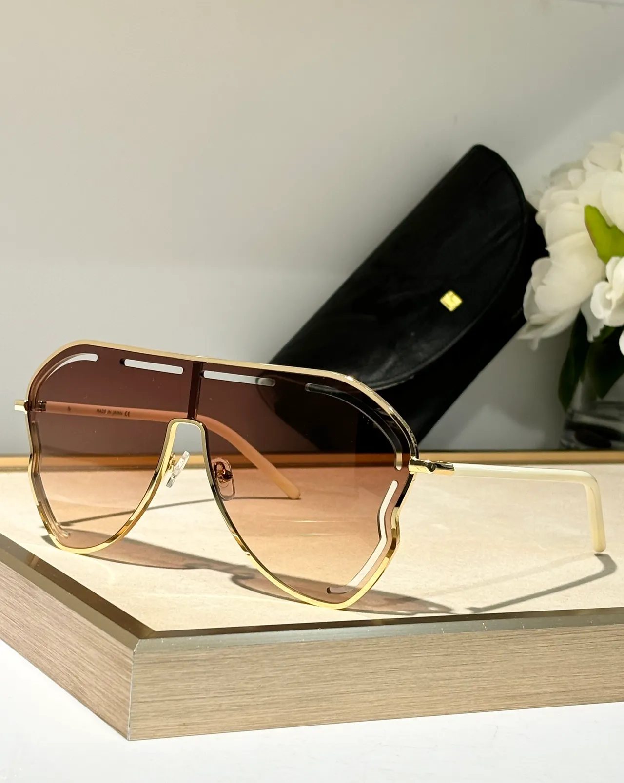 Shield-Style Metal-Trimmed Black and Silver Sunglasses 7