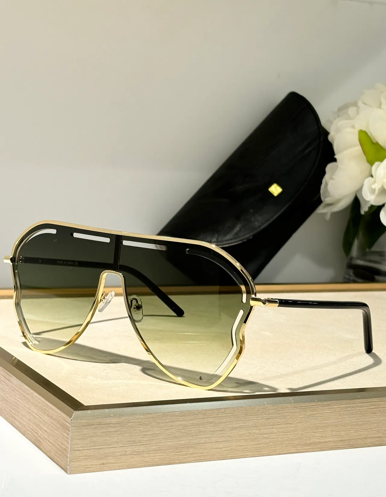 Shield-Style Metal-Trimmed Black and Silver Sunglasses 8