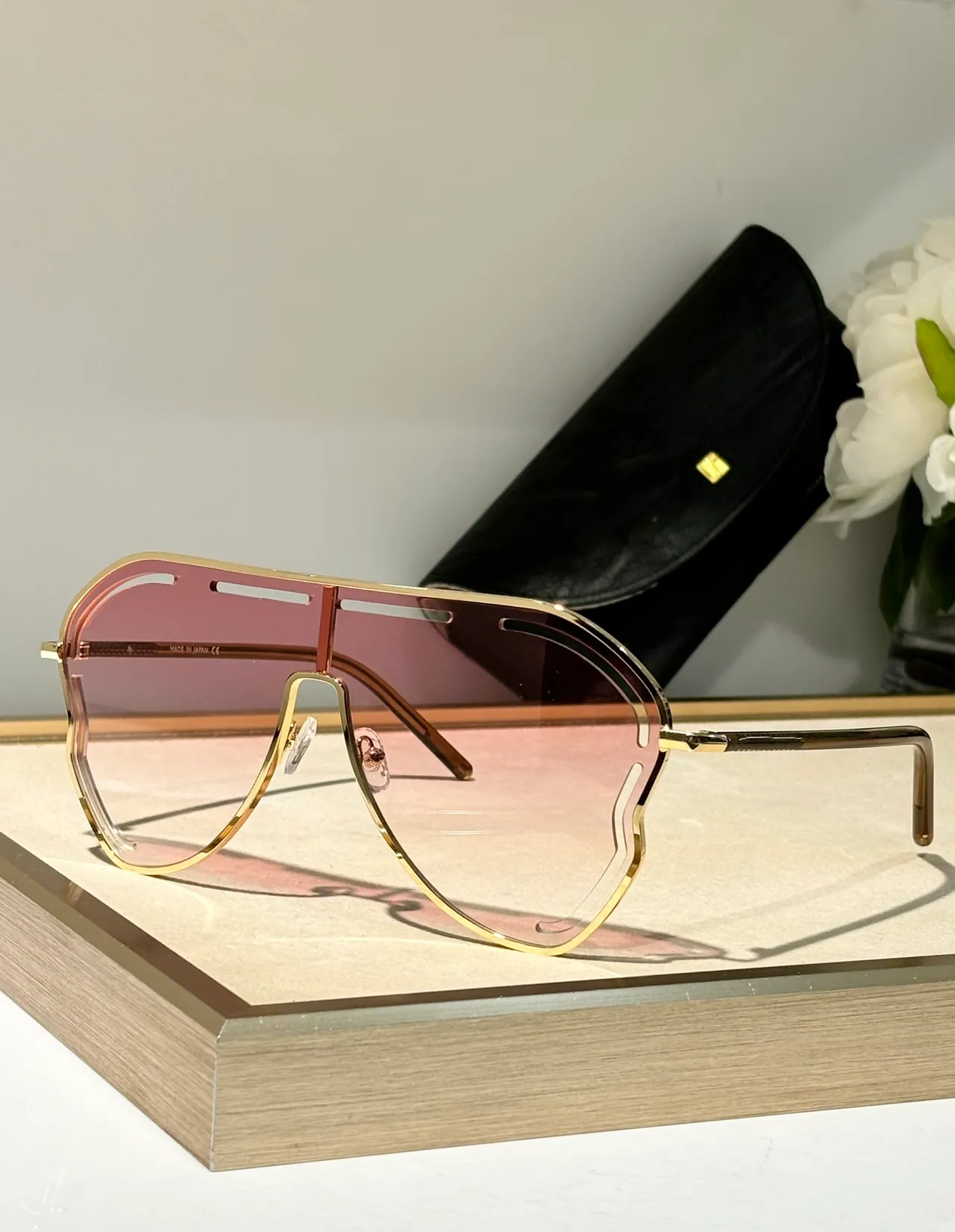 Shield-Style Metal-Trimmed Black and Silver Sunglasses 9