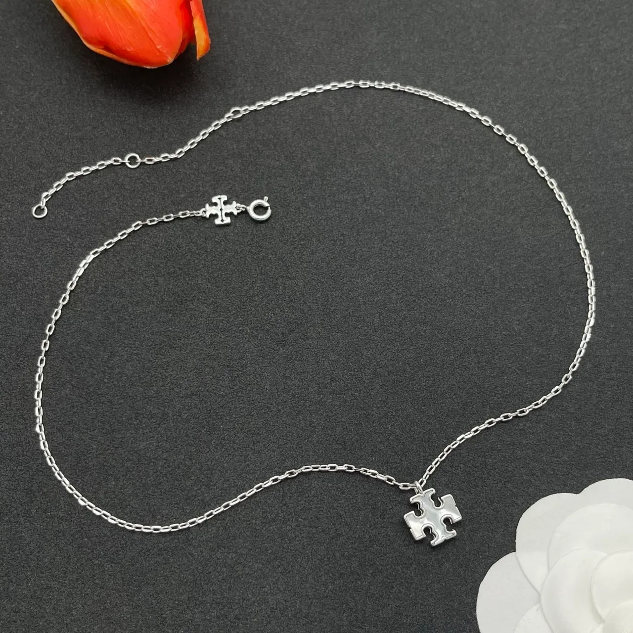Silver Geometric Cross Pendant Necklace 8