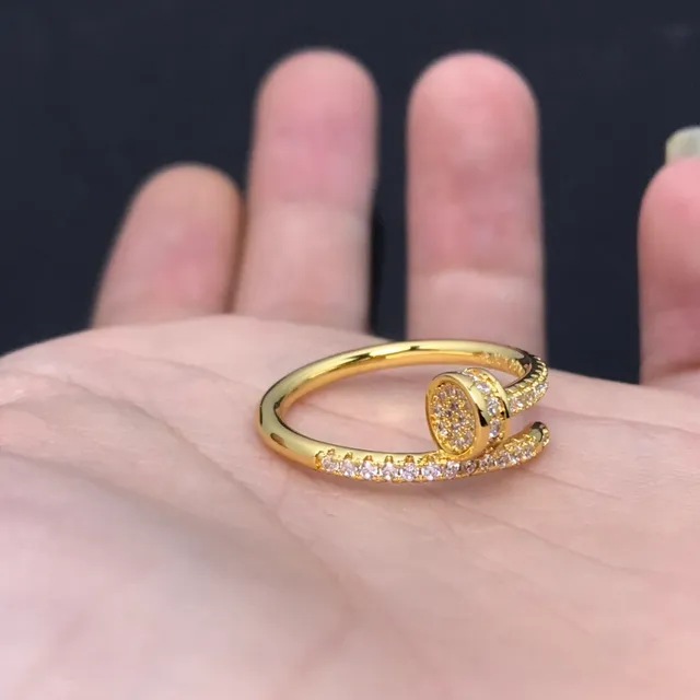 Silver Gold Pavé-Set Nailhead-Inspired Ring 5
