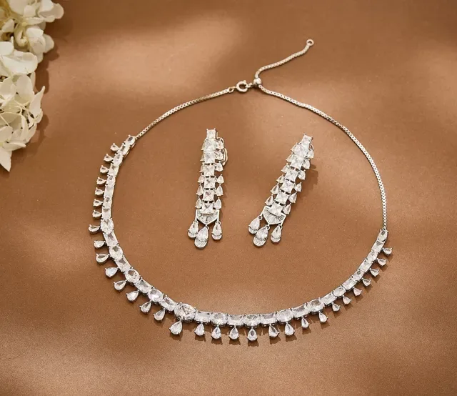 Silver Multi-Tiered Chandelier-Style Earrings 3
