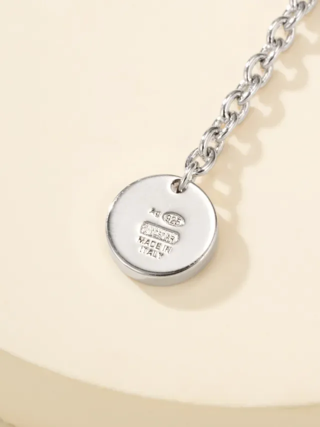 Silver-Tone and Black Multi-Ring Cylindrical Pendant Necklace 7