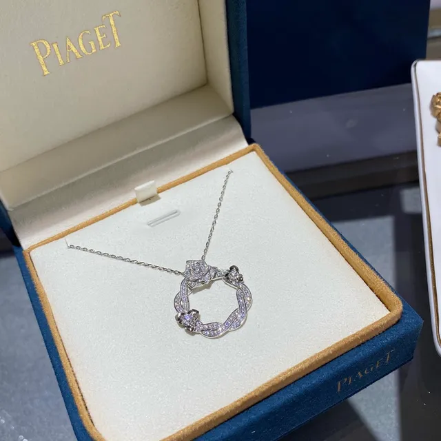 Silver-Tone Floral Pavé Pendant Necklace 5