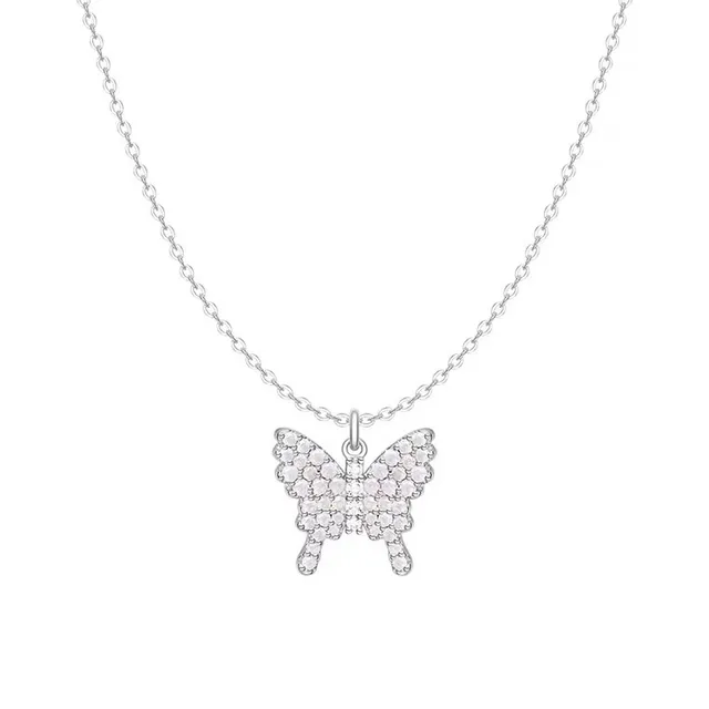 Silver-Tone Pavé Butterfly Hoop Earrings 8