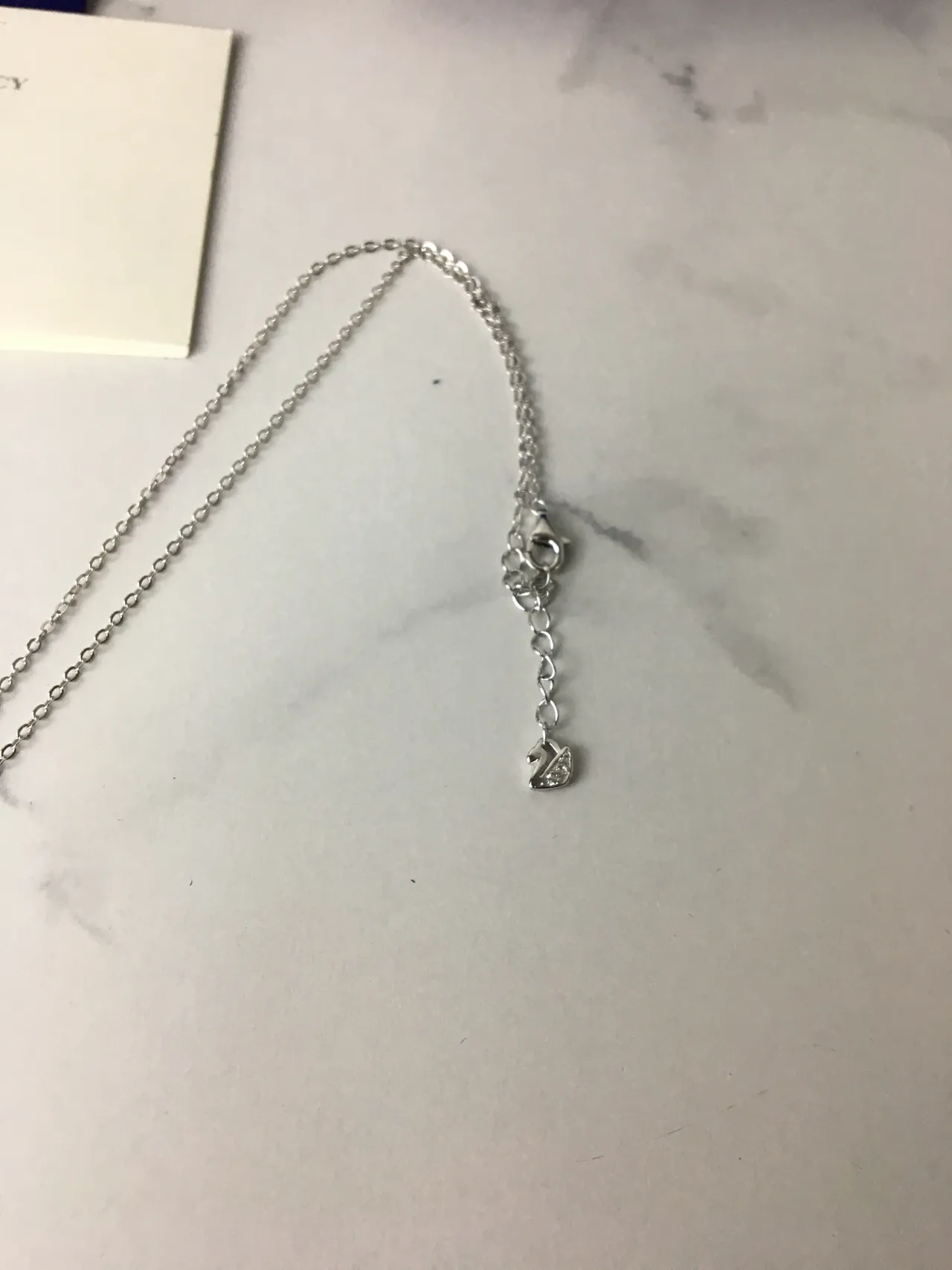 Silver-Tone Swan Motif Pavé Pendant Necklace 5