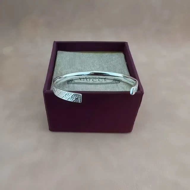 Silver-Toned Geometric Pixel Texture Open Cuff Bracelet 7