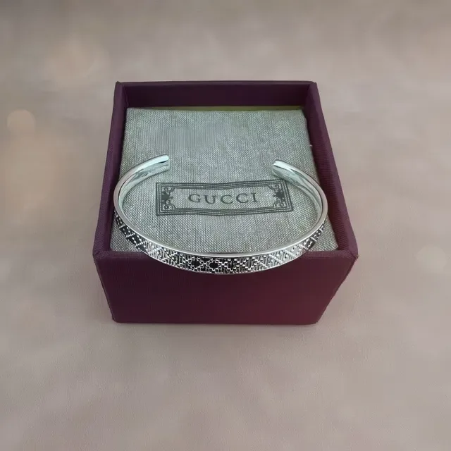 Silver-Toned Geometric Pixel Texture Open Cuff Bracelet 8