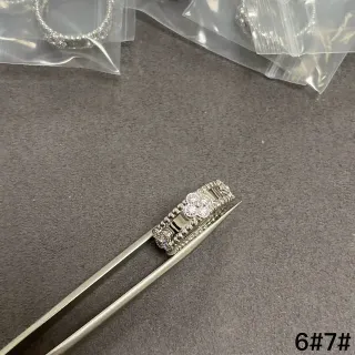 Silver-Toned Pavé Floral Motif Ring