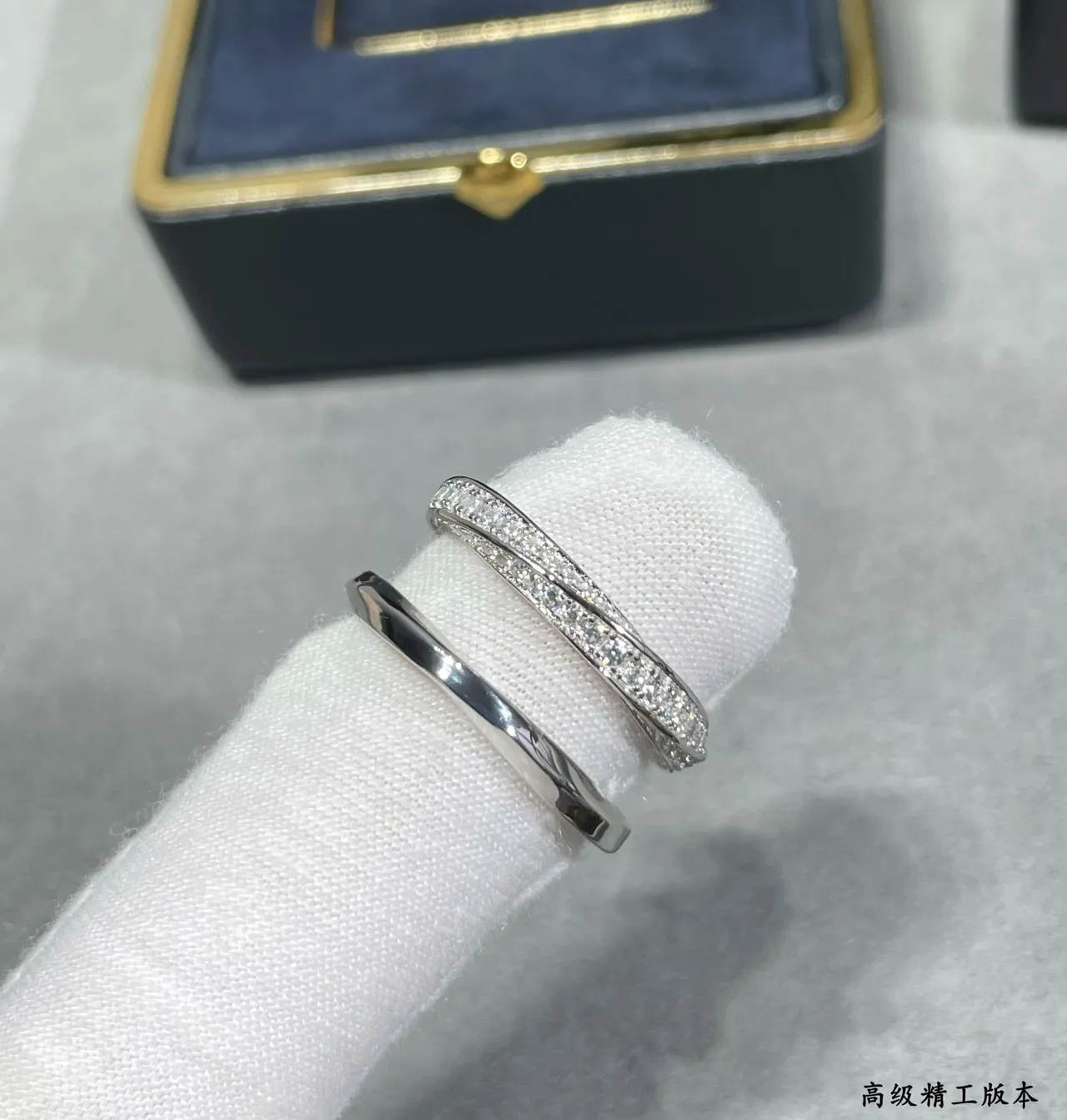 Silver-Toned Pavé Twisted Band Stackable Rings 3