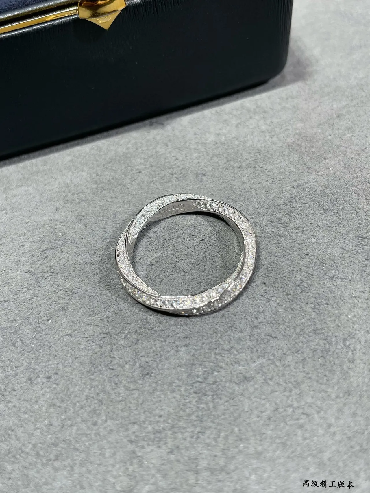 Silver-Toned Pavé Twisted Band Stackable Rings 6