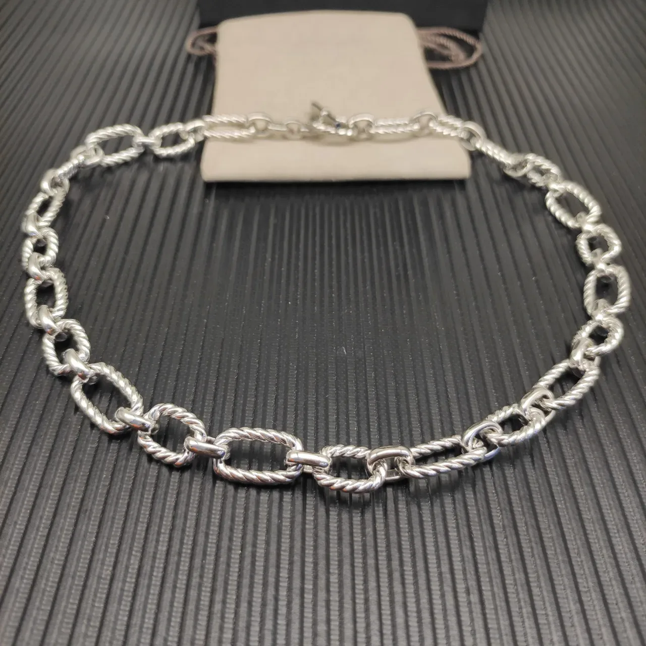 Silver Twisted Rope-Link Toggle Clasp Bracelet 5
