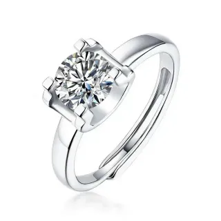 Solitaire Four-Prong Round Brilliant-Cut Stone Ring