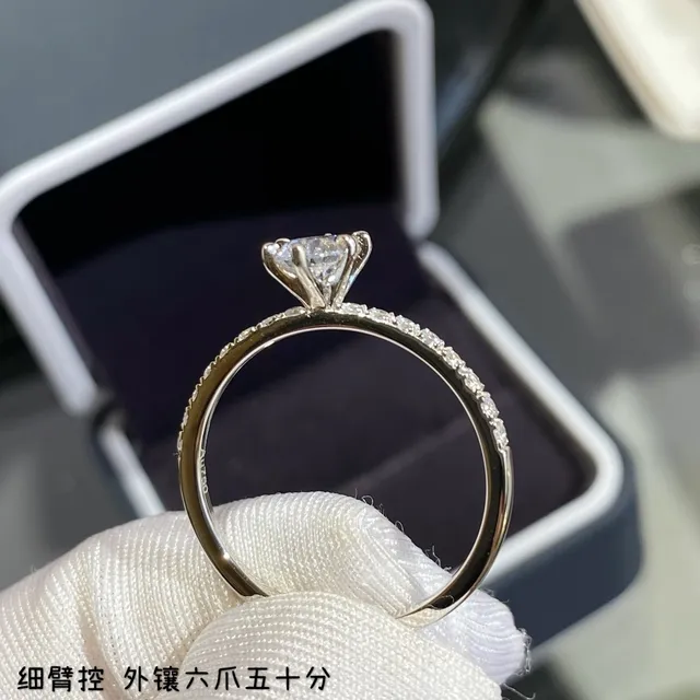 Solitaire Six-Prong Pavé Band Ring 5