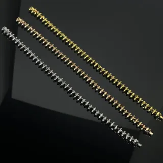 Pulseras de enlace metálicas con picos apilables