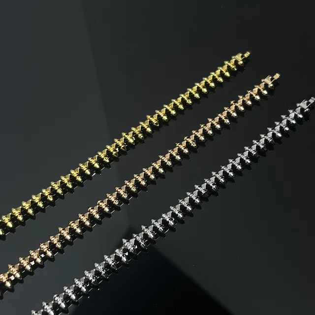 Spiked Link Metallic Stackable Bracelets 2