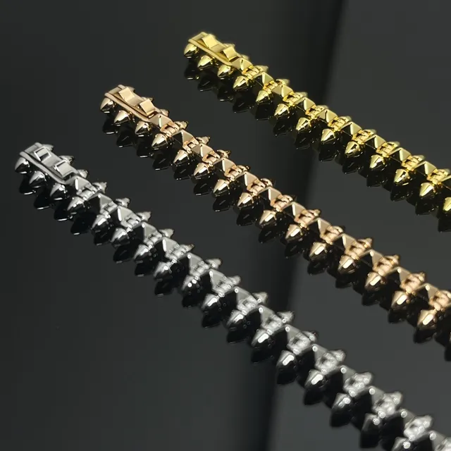 Spiked Link Metallic Stackable Bracelets 3
