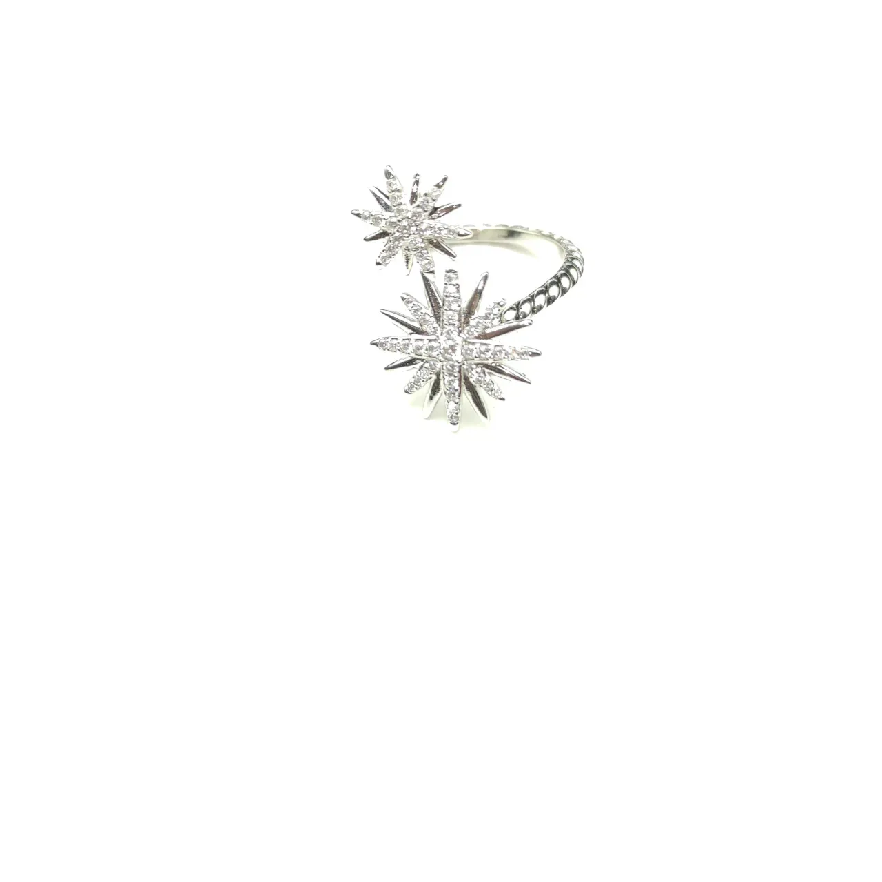 Starburst Pave Crystal Silver-Tone Open Cuff Earrings 7
