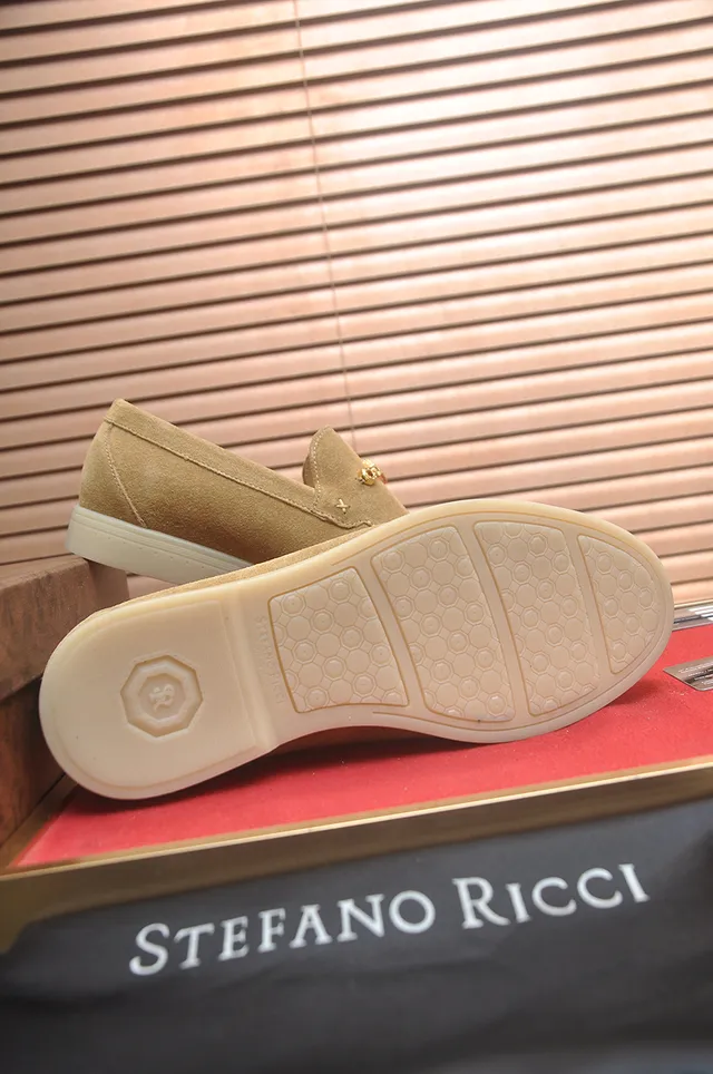 Stefano Ricci Beige Gold Suede Upper Horsebit Hardware Loafer 3
