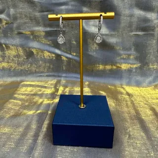 Teardrop Pavé Hoop Dangle Earrings