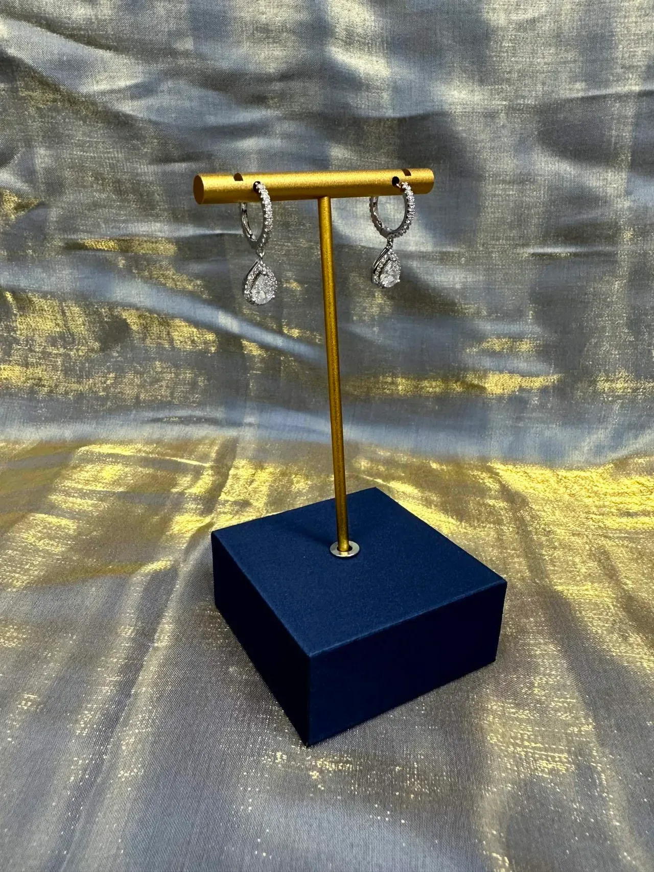 Teardrop Pavé Hoop Dangle Earrings 9