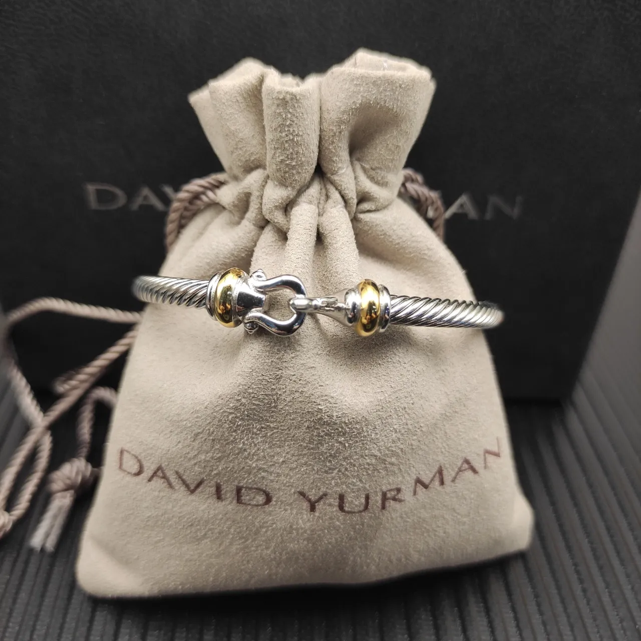 Twisted Cable Two-Tone Metal Toggle Clasp Bracelet 5