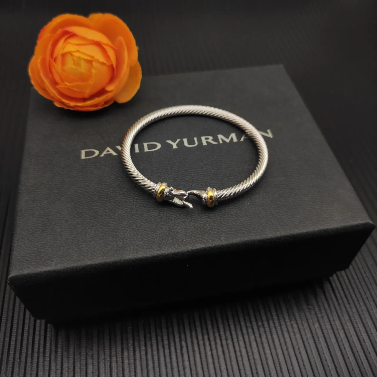 Twisted Cable Two-Tone Metal Toggle Clasp Bracelet 6